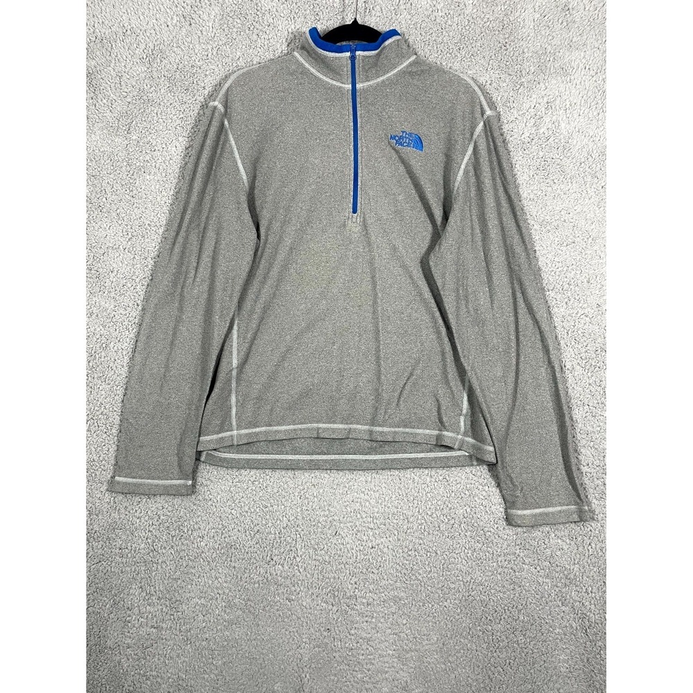 The North Face 1/4 Zip Pullover Mens S Gray Fleece Hiking Mountain Outdoors Cozy
